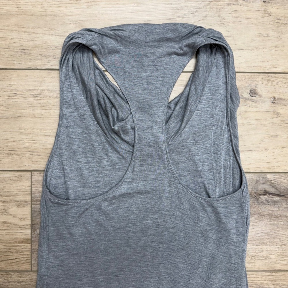 Helmut Lang Grey Cowl Neck Racerback Micro Modal Maxi Dress Womens Large USA - Picture 8 of 10